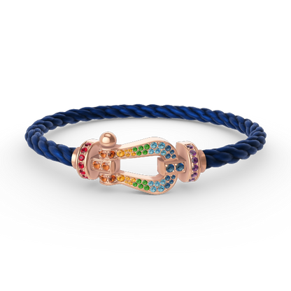 [Legend]FORCE LARGE HORSESHOE COLORED DIAMOND BRACELET - ROSE GOLD