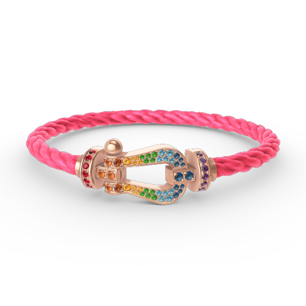 [Legend]FORCE LARGE HORSESHOE COLORED DIAMOND BRACELET - ROSE GOLD