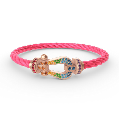[Legend]FORCE LARGE HORSESHOE COLORED DIAMOND BRACELET - ROSE GOLD