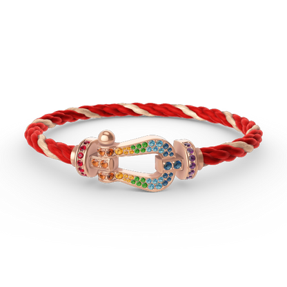 [Legend]FORCE LARGE HORSESHOE COLORED DIAMOND BRACELET - ROSE GOLD