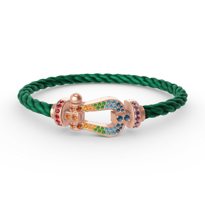 [Legend]FORCE LARGE HORSESHOE COLORED DIAMOND BRACELET - ROSE GOLD