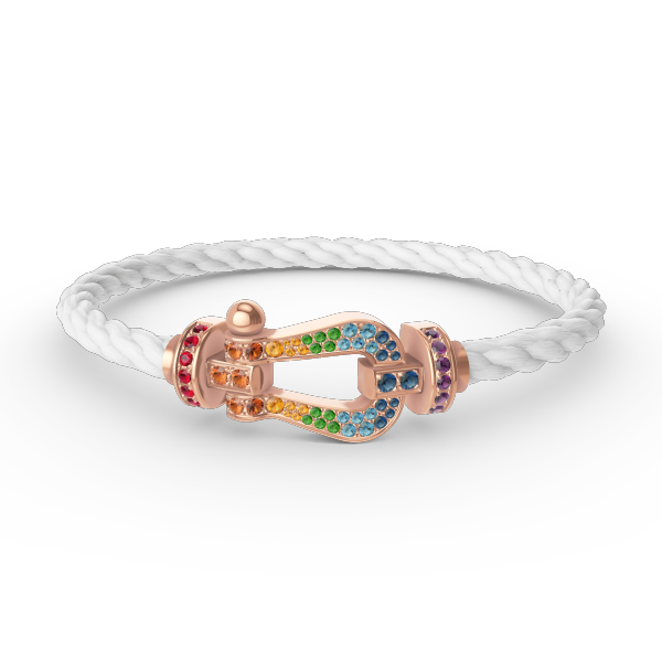 [Legend]FORCE LARGE HORSESHOE COLORED DIAMOND BRACELET - ROSE GOLD