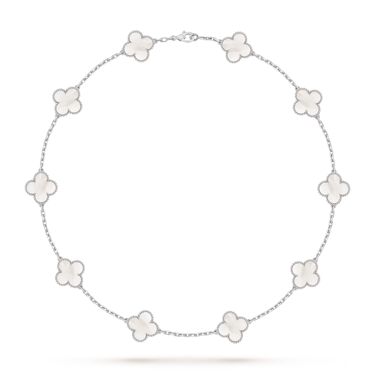 [Legend]CLASSIC LUCKY 10-MOTIF CLOVER NECKLACE WHITE GOLD COLLECTION