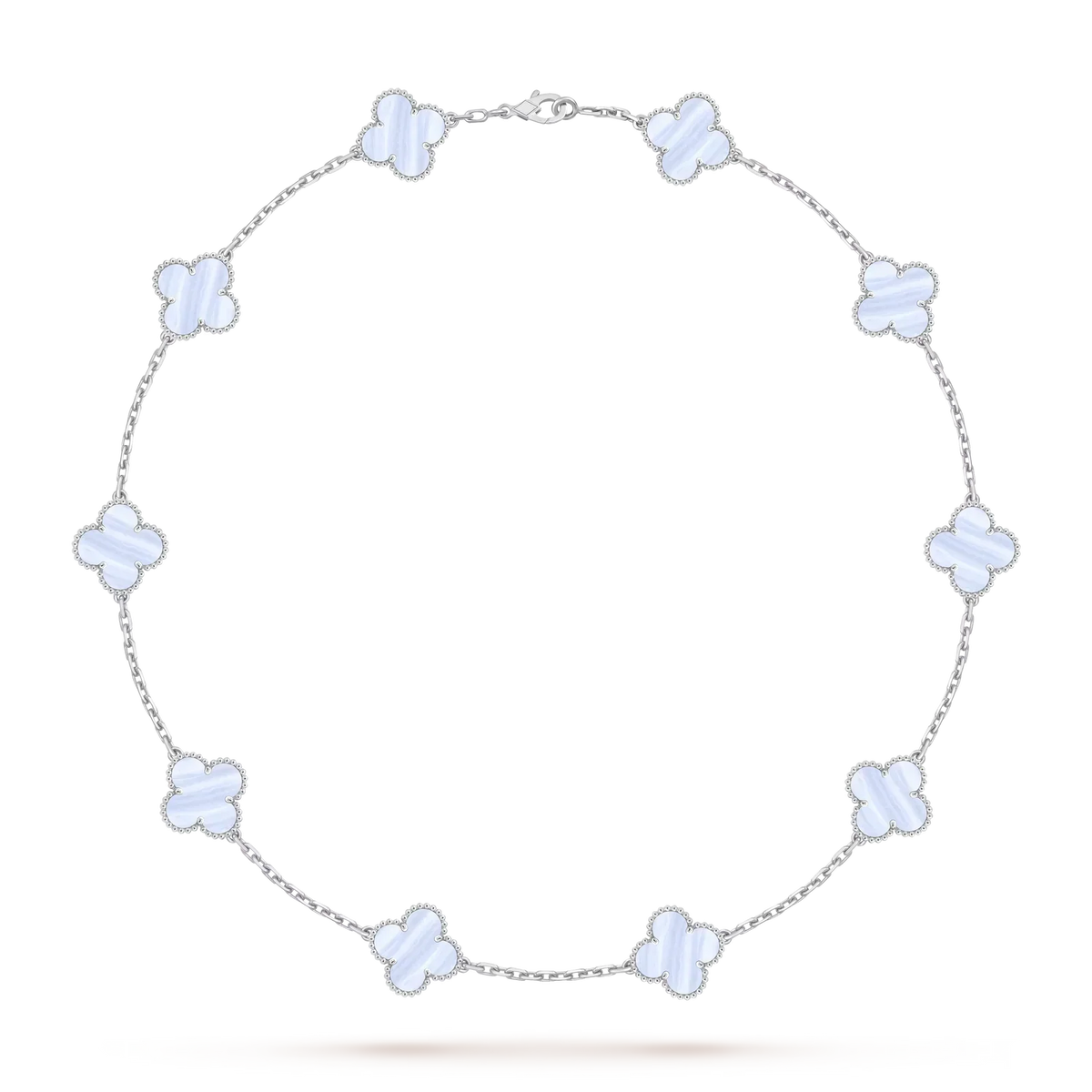[Legend]CLASSIC LUCKY 10-MOTIF CLOVER NECKLACE WHITE GOLD COLLECTION