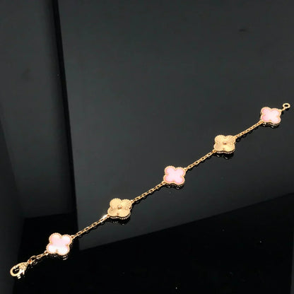 [Legend]LUCKY CLOVER 5-MOTIF BRACELET - PINK MOTHER-OF-PEARL COLLECTION