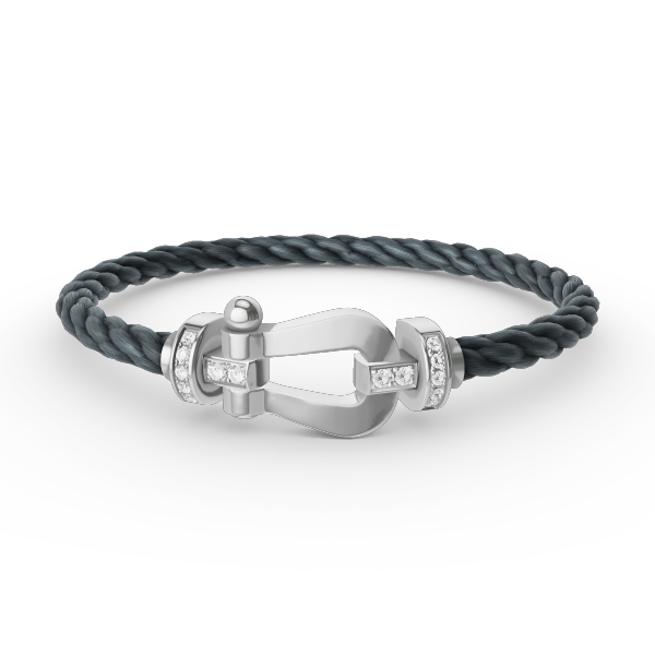 [Legend]FORCE LARGE HORSESHOE HALF DIAMOND BRACELET - WHITE GOLD