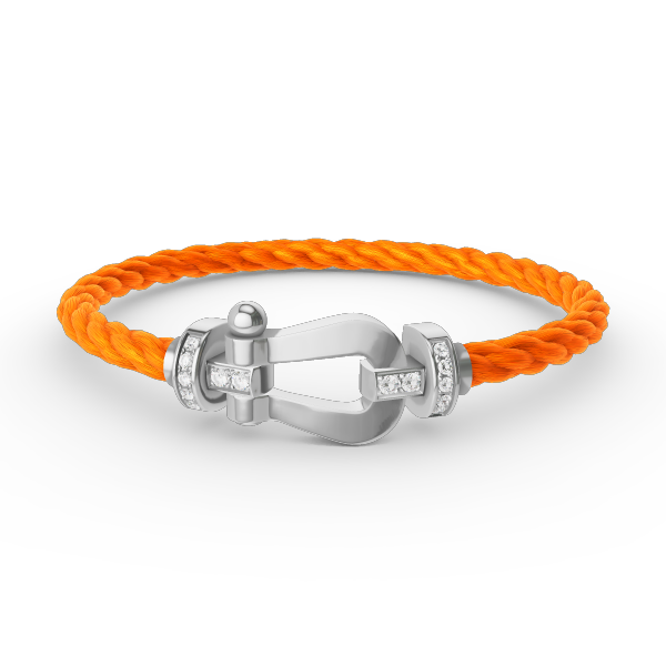 [Legend]FORCE LARGE HORSESHOE HALF DIAMOND BRACELET - WHITE GOLD