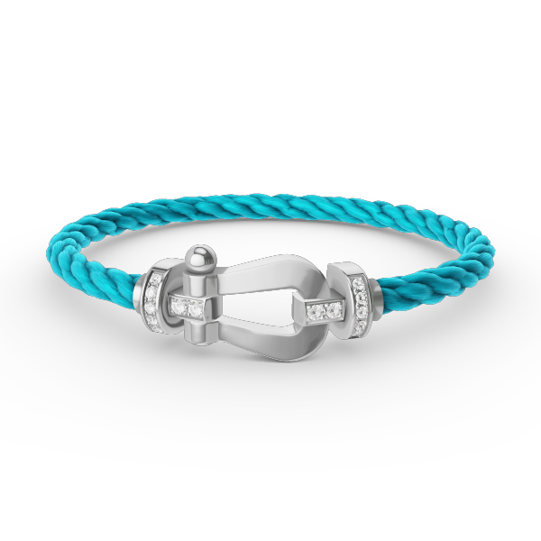 [Legend]FORCE LARGE HORSESHOE HALF DIAMOND BRACELET - WHITE GOLD