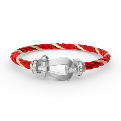 [Legend]FORCE LARGE HORSESHOE HALF DIAMOND BRACELET - WHITE GOLD