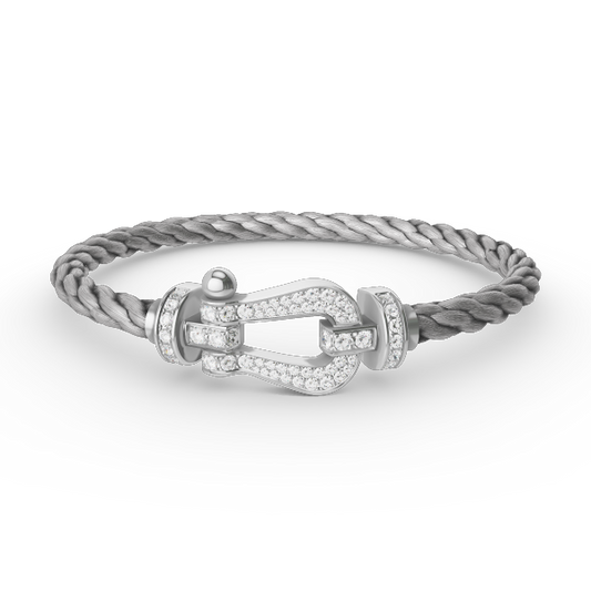 [Legend]FORCE LARGE HORSESHOE FULL DIAMOND BRACELET - WHITE GOLD