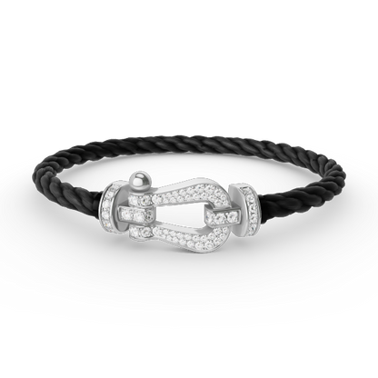 [Legend]FORCE LARGE HORSESHOE FULL DIAMOND BRACELET - WHITE GOLD