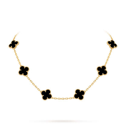 [Legend]CLASSIC LUCKY 10-MOTIF CLOVER NECKLACE GOLD COLLECTION